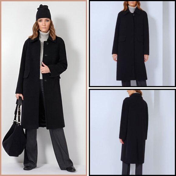 Cinzia Rocca Icons Wool & Cashmere Blend Black Coat (size M) - Picture 1 of 14